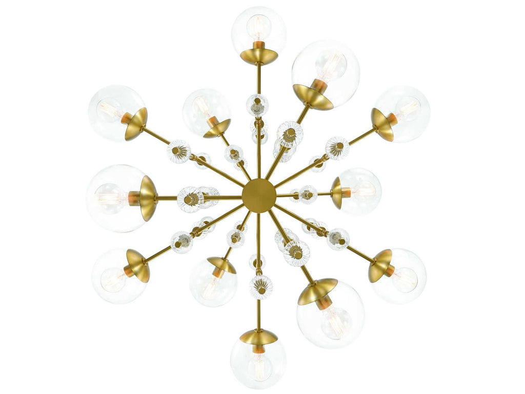 Eurofase 12-Light Traiton Chandelier in Gold with Clear Glass Globes