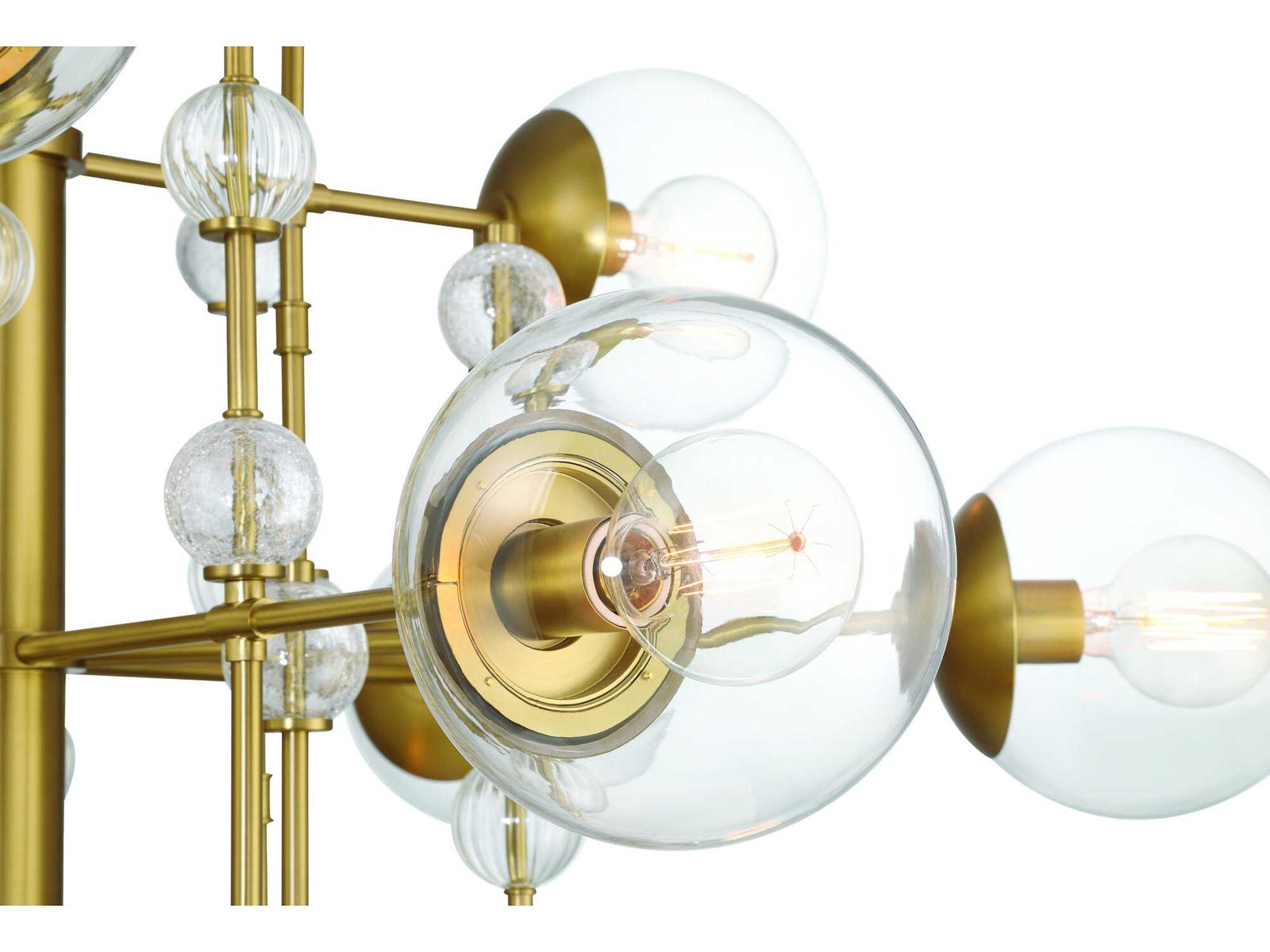 Eurofase 12-Light Traiton Chandelier in Gold with Clear Glass Globes