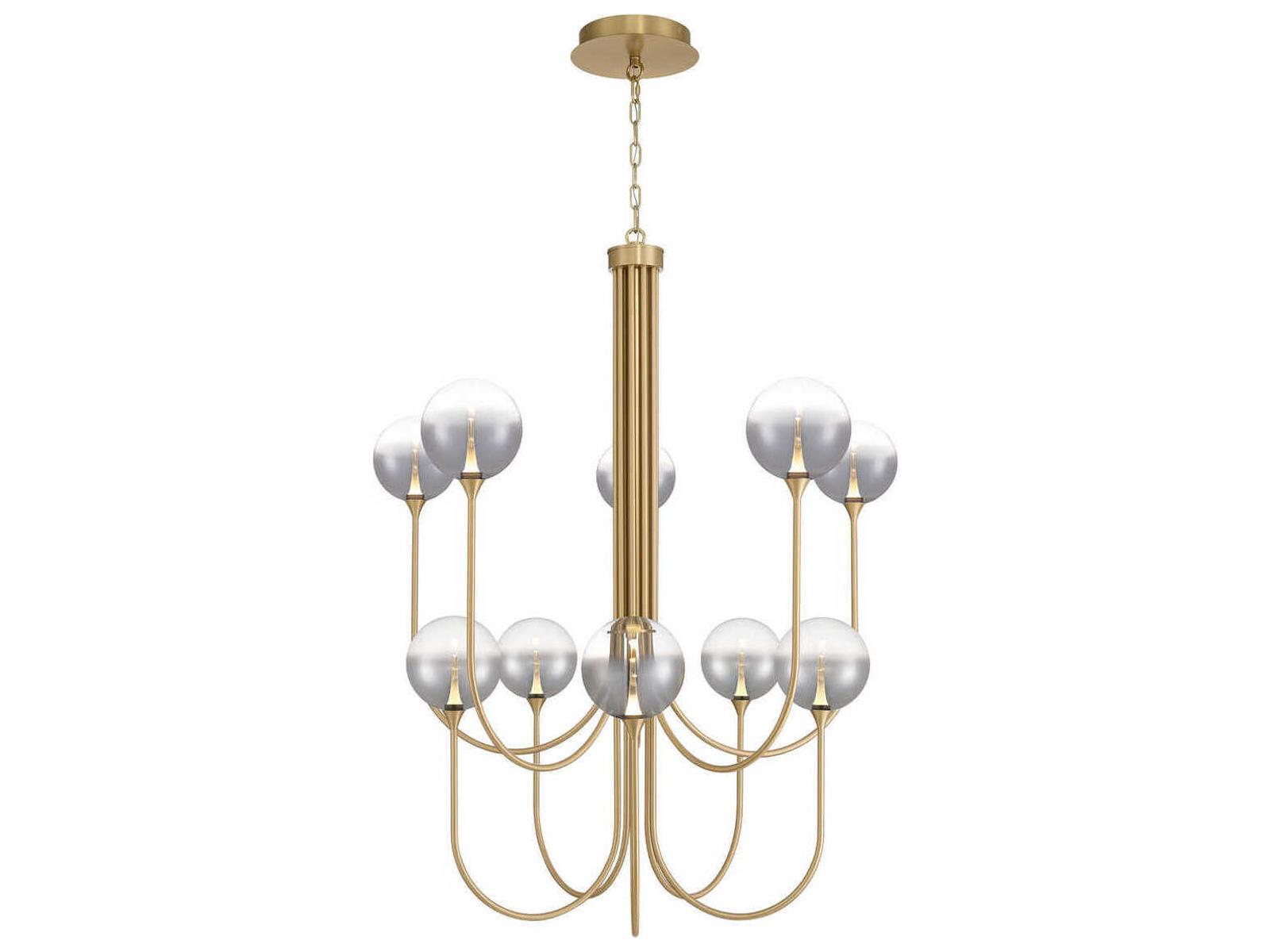 Eurofase Iissa 10-Light Gold Chandelier with Glass Globes