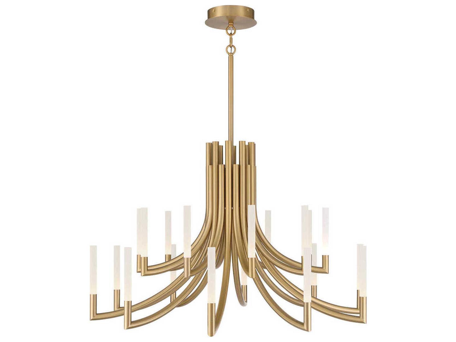 Eurofase Olette 20-Light Gold Geometric Linear Chandelier