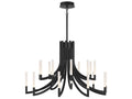Eurofase Olette 20-Light Linear Chandelier in Matte Black with Frosted Acrylic