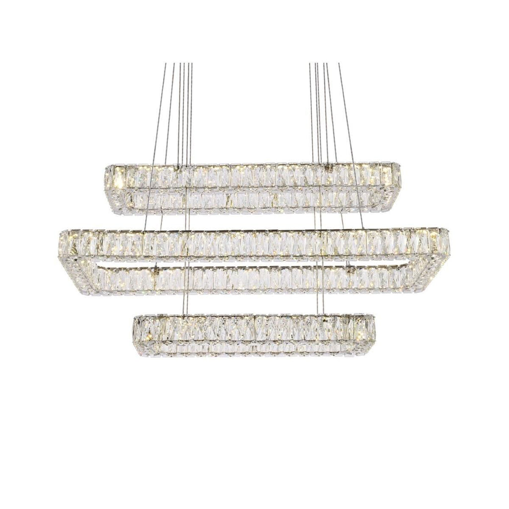 Elegant Lighting Monroe 42 Inch 3 Light Led Linear Suspension Light Cp774609