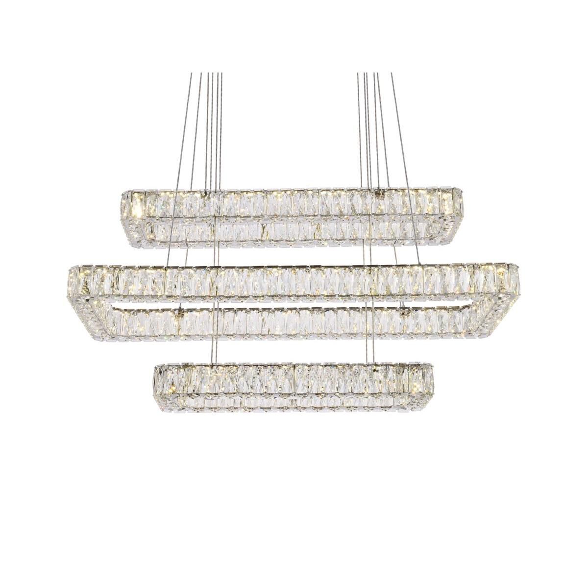Elegant Lighting Monroe 42 Inch 3 Light Led Linear Suspension Light Cp774609
