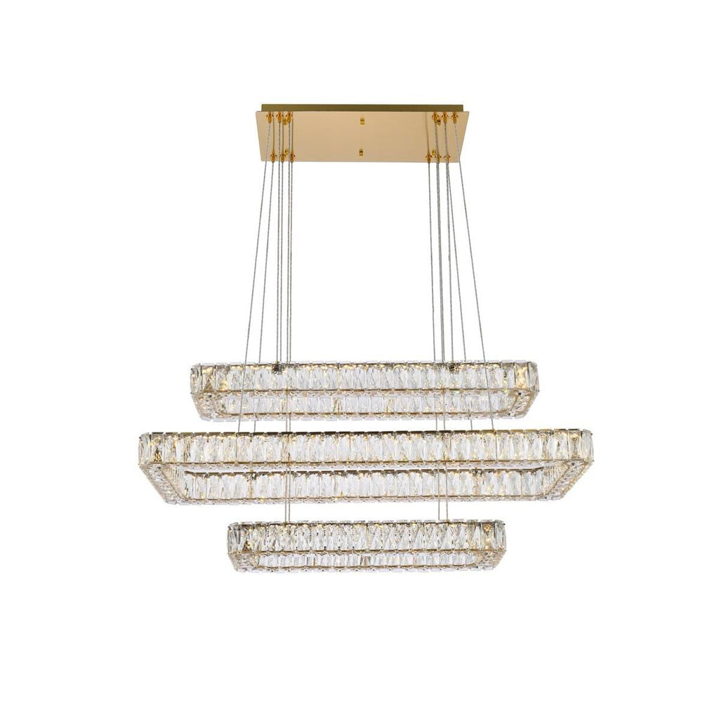 Elegant Lighting Monroe 42 Inch 3 Light Led Linear Suspension Light Cp774609