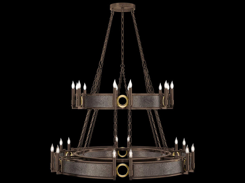 Fine Art Handcrafted Lighting Mirage 24-Light Traditional Tiered Chandelier in Bronze