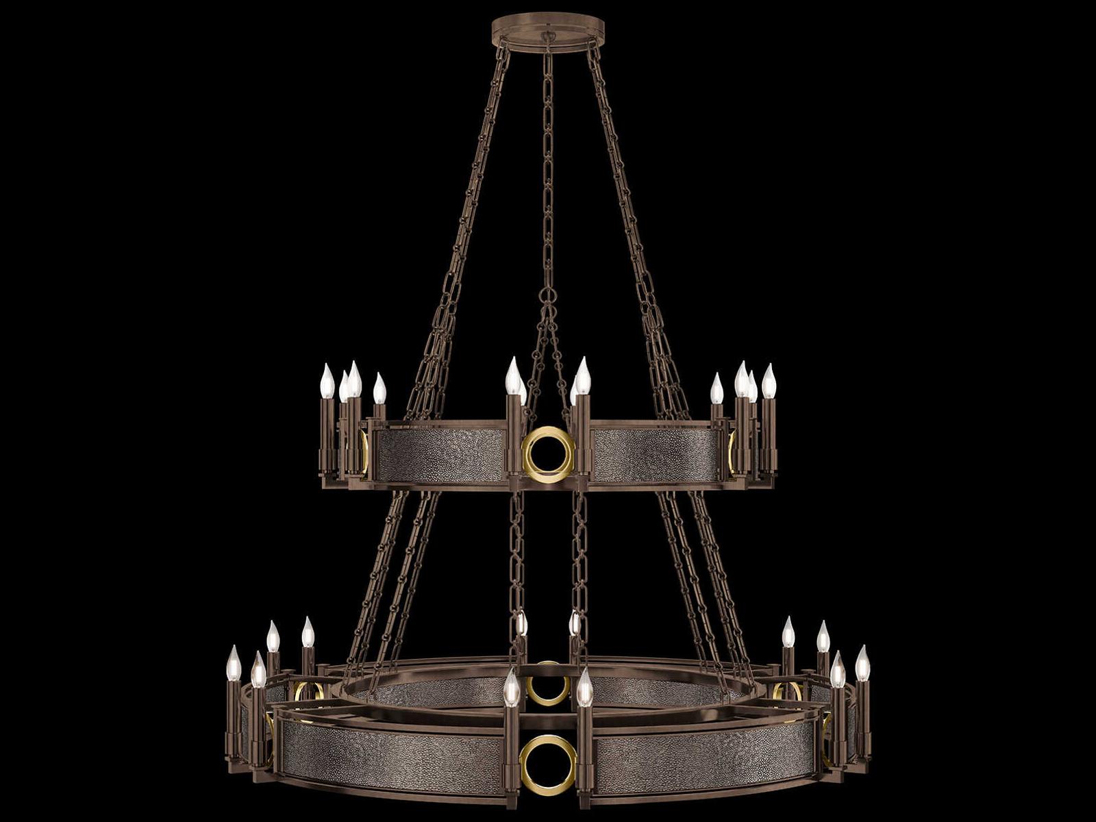 Fine Art Handcrafted Lighting Mirage 24-Light Traditional Tiered Chandelier in Bronze