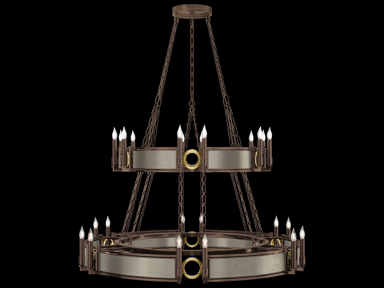 Fine Art Handcrafted Lighting Mirage 24-Light Traditional Tiered Chandelier in Bronze