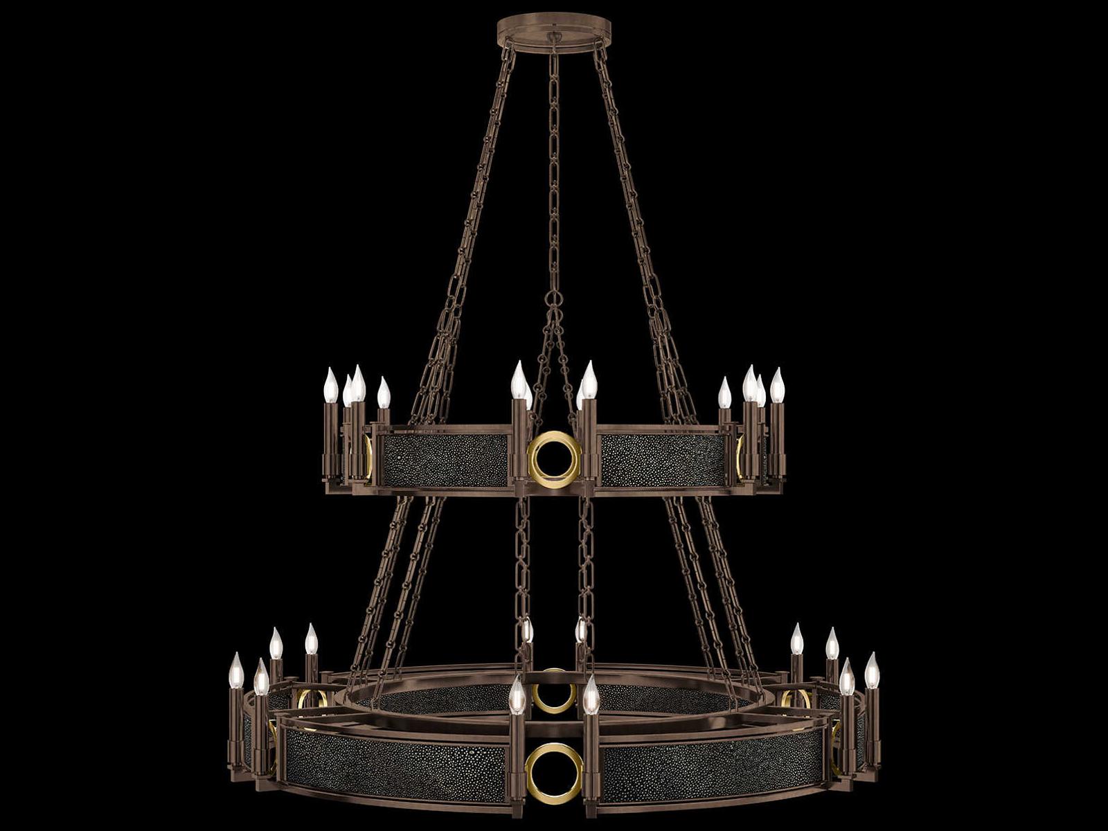 Fine Art Handcrafted Lighting Mirage 24-Light Traditional Tiered Chandelier in Bronze