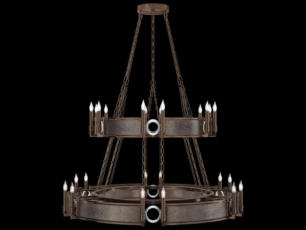 Fine Art Handcrafted Lighting Mirage 24-Light Traditional Tiered Chandelier in Bronze