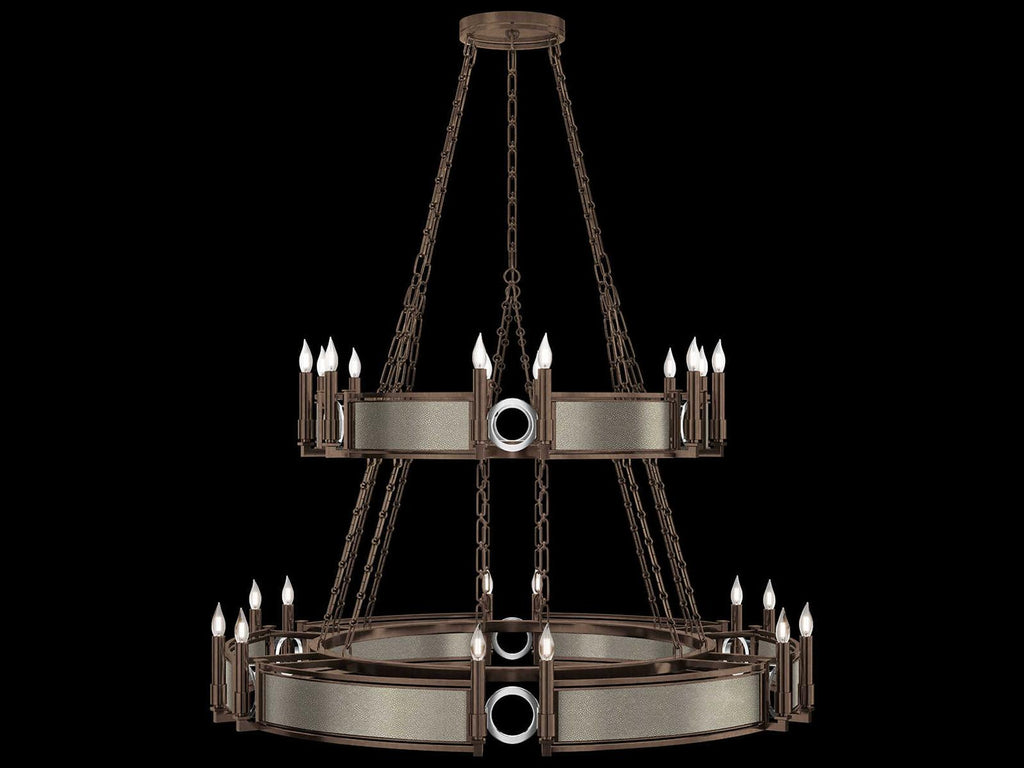 Fine Art Handcrafted Lighting Mirage 24-Light Traditional Tiered Chandelier in Bronze