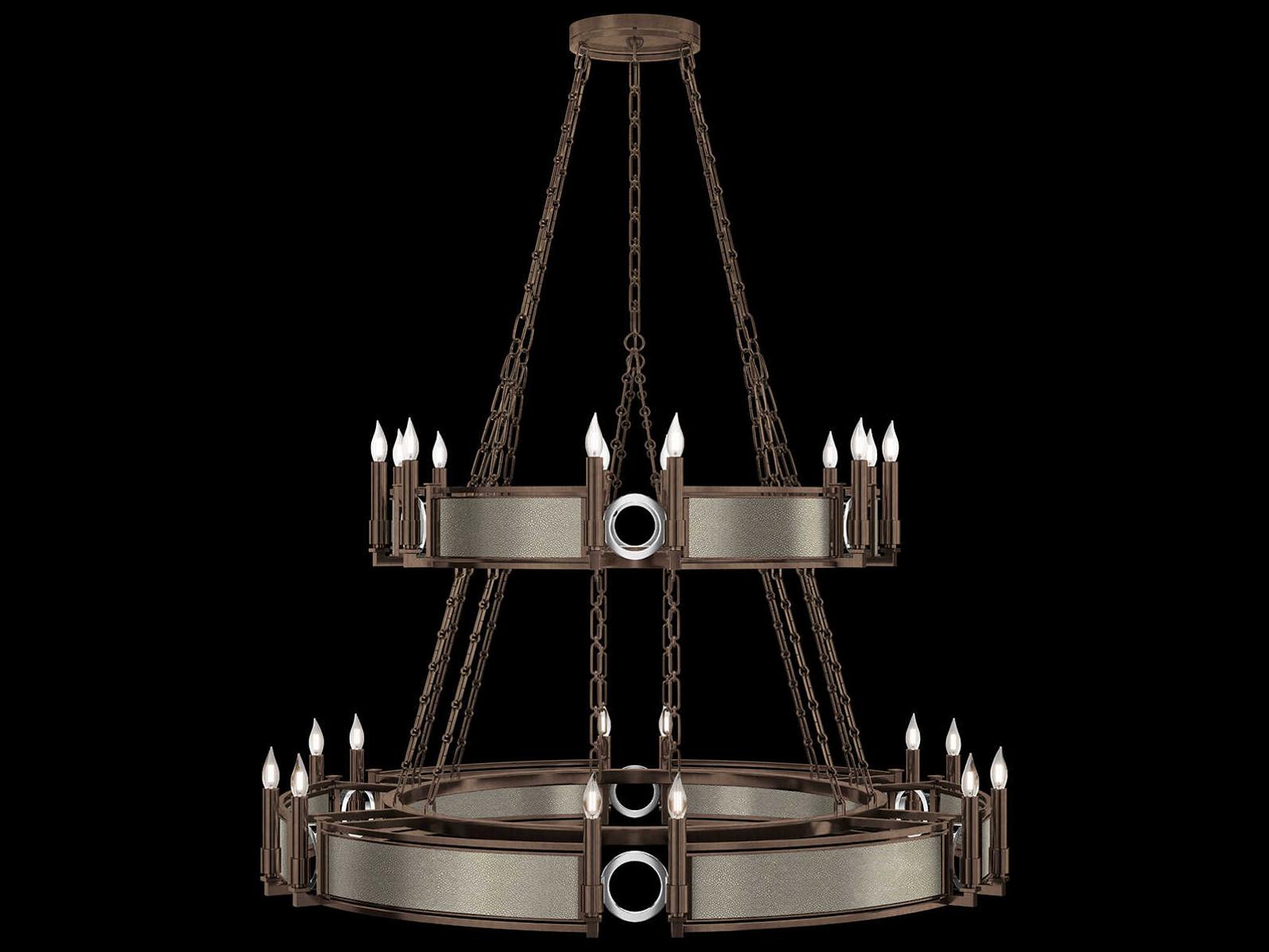 Fine Art Handcrafted Lighting Mirage 24-Light Traditional Tiered Chandelier in Bronze