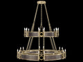 Fine Art Handcrafted Lighting Mirage 24-Light Soft Gold Leaf Traditional Tiered Chandelier