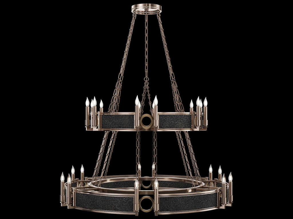 Fine Art Handcrafted Lighting Mirage 24-Light Champagne Gold Traditional Candelabra Tiered Chandelier