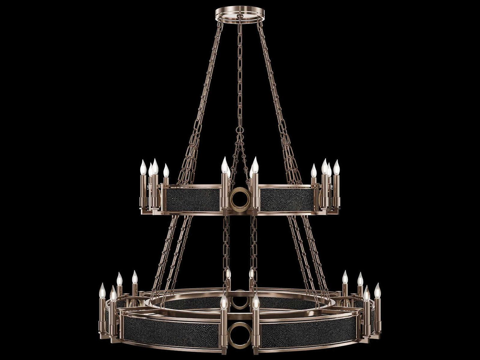 Fine Art Handcrafted Lighting Mirage 24-Light Champagne Gold Traditional Candelabra Tiered Chandelier