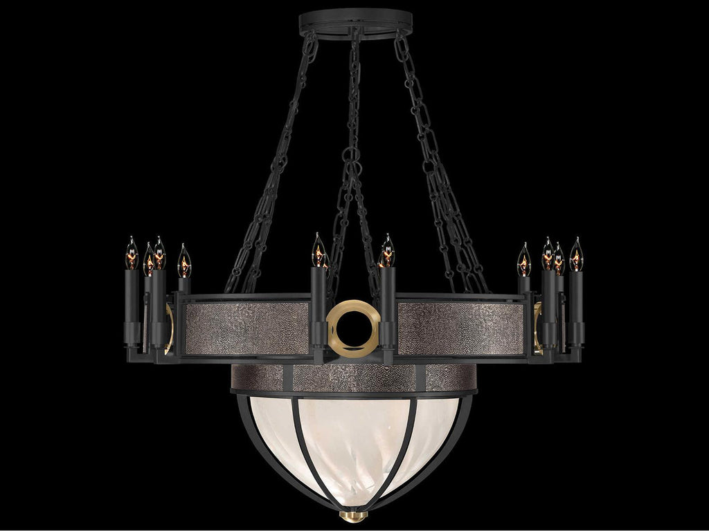 Fine Art Handcrafted Lighting Mirage 15-Light Black Iron Traditional Candelabra Chandelier