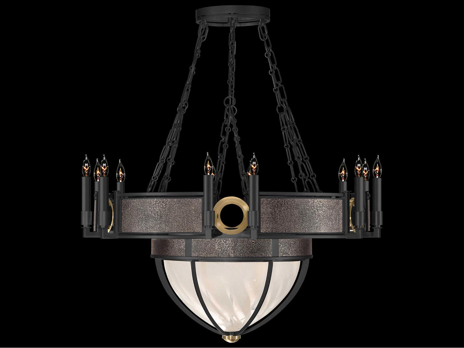 Fine Art Handcrafted Lighting Mirage 15-Light Black Iron Traditional Candelabra Chandelier