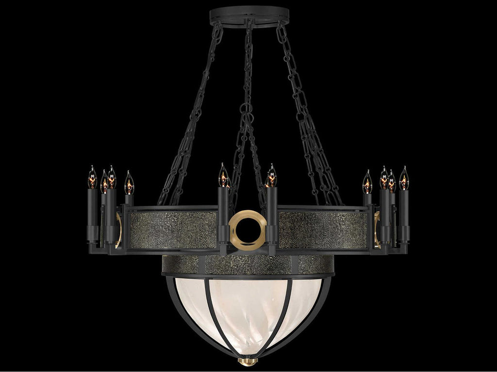 Fine Art Handcrafted Lighting Mirage 15-Light Black Iron Traditional Candelabra Chandelier