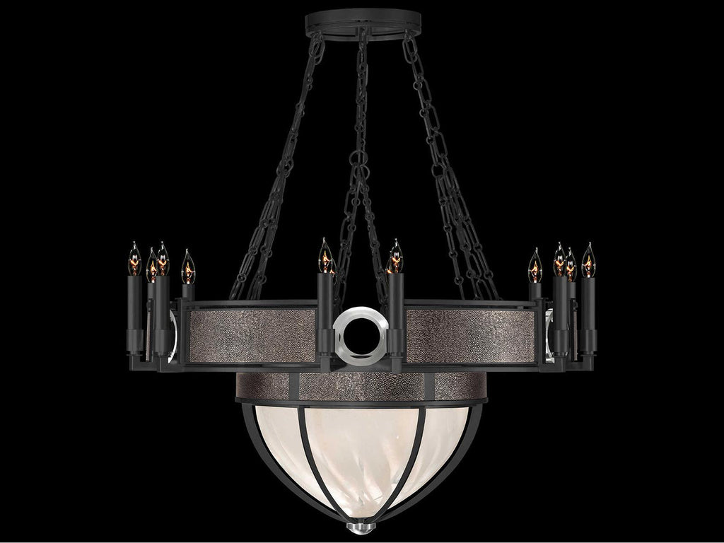 Fine Art Handcrafted Lighting Mirage 15-Light Black Iron Traditional Candelabra Chandelier