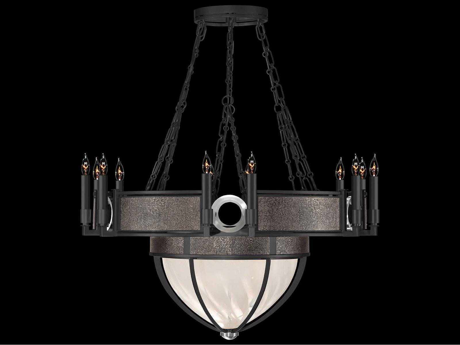 Fine Art Handcrafted Lighting Mirage 15-Light Black Iron Traditional Candelabra Chandelier
