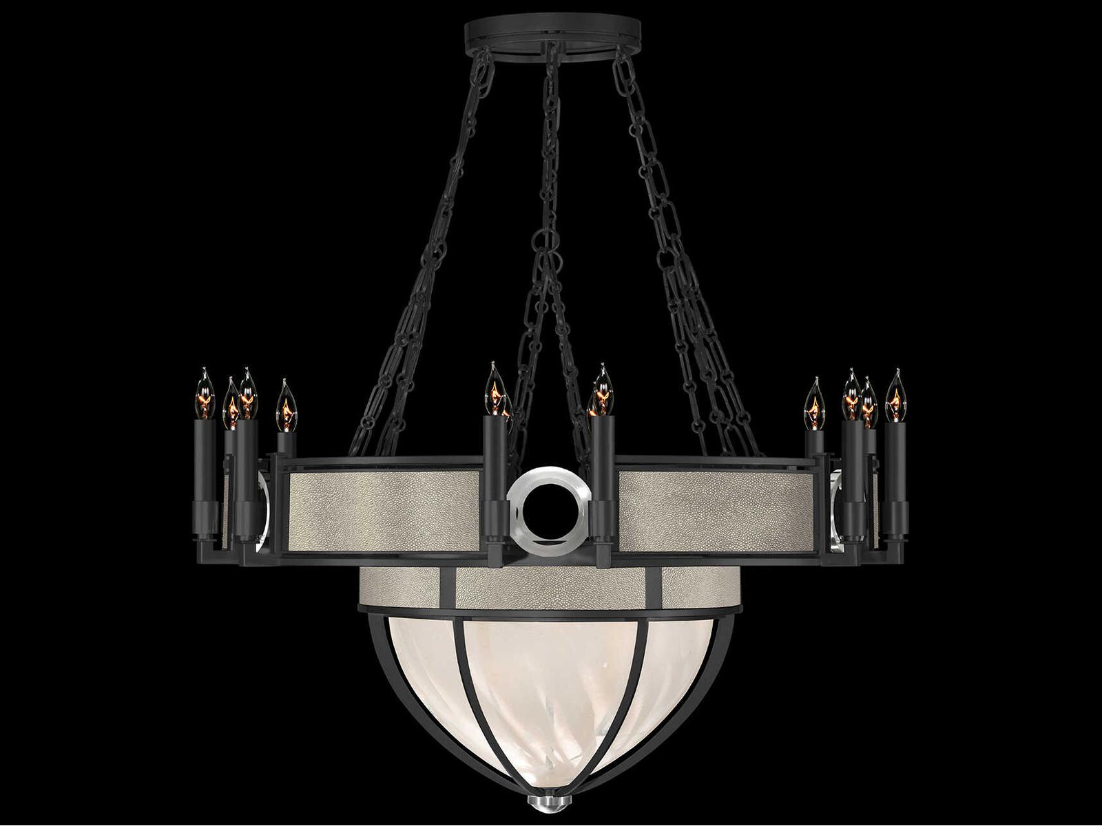 Fine Art Handcrafted Lighting Mirage 15-Light Black Iron Traditional Candelabra Chandelier