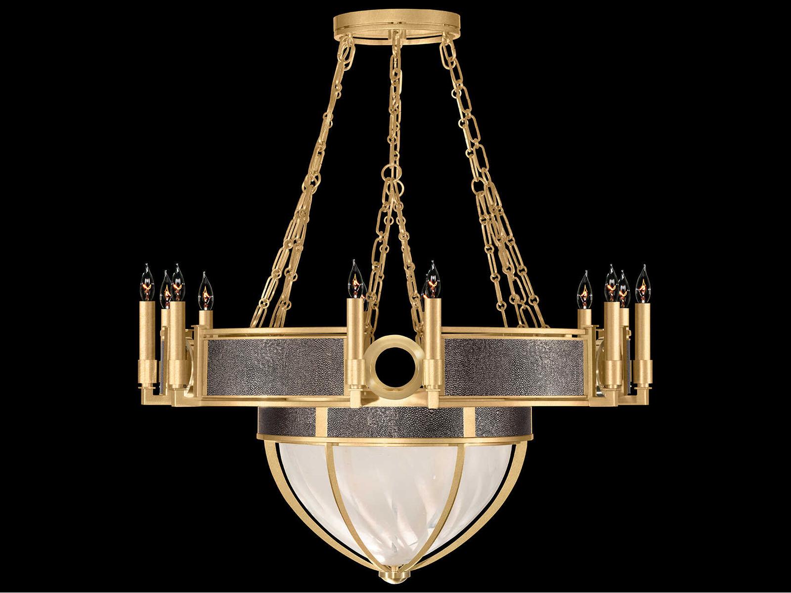 Fine Art Handcrafted Lighting Mirage 15-Light Gold Leaf Traditional Chandelier