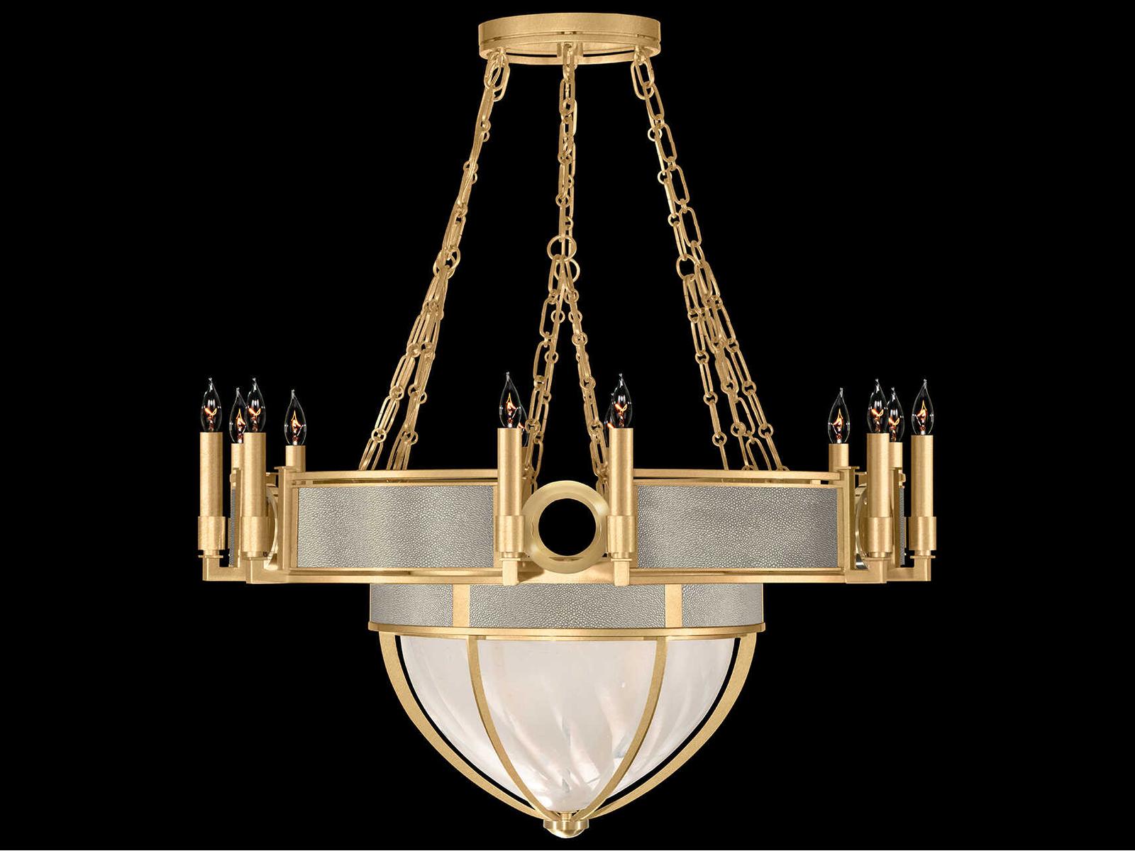 Fine Art Handcrafted Lighting Mirage 15-Light Gold Leaf Traditional Chandelier