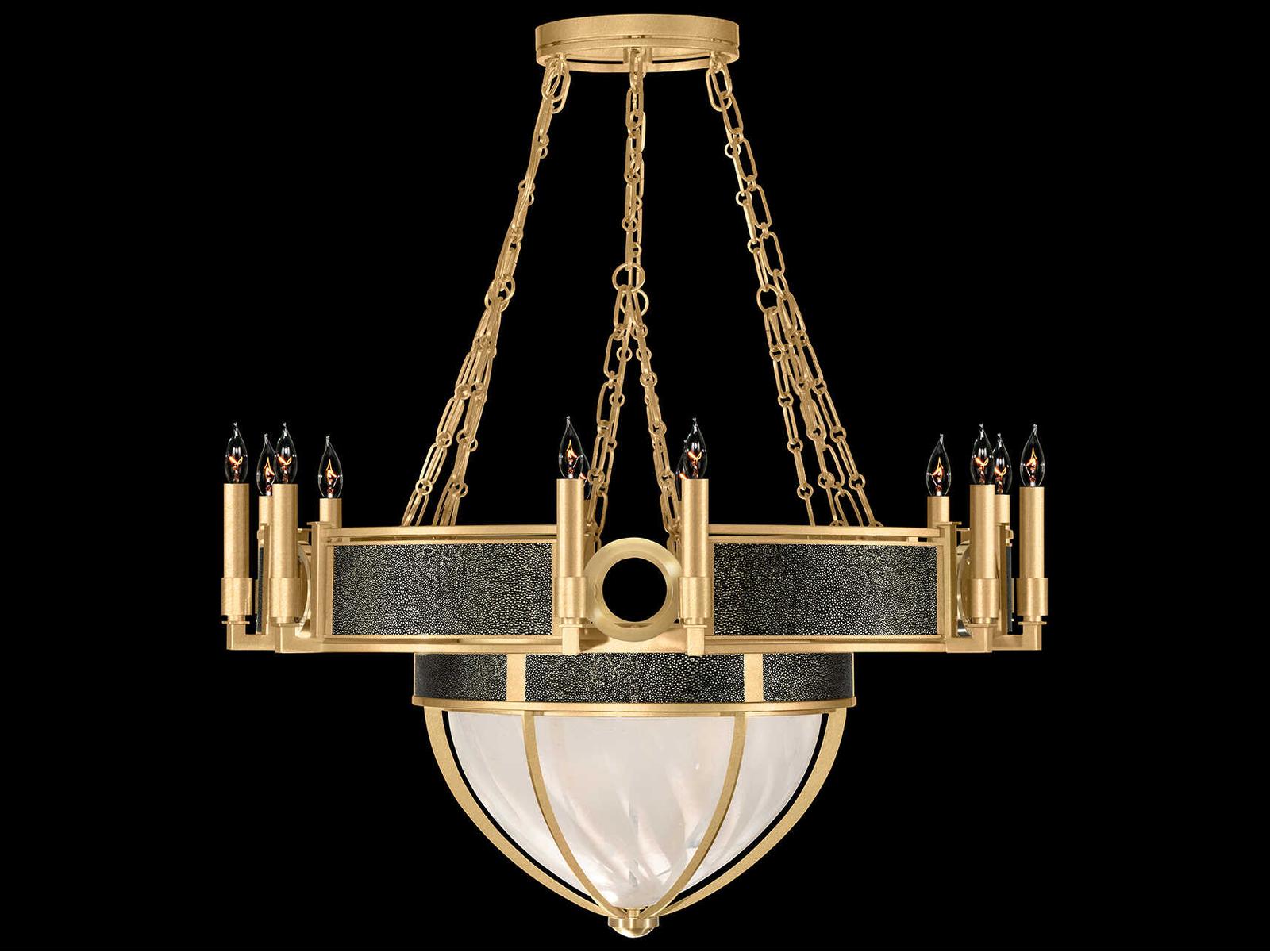 Fine Art Handcrafted Lighting Mirage 15-Light Gold Leaf Traditional Chandelier
