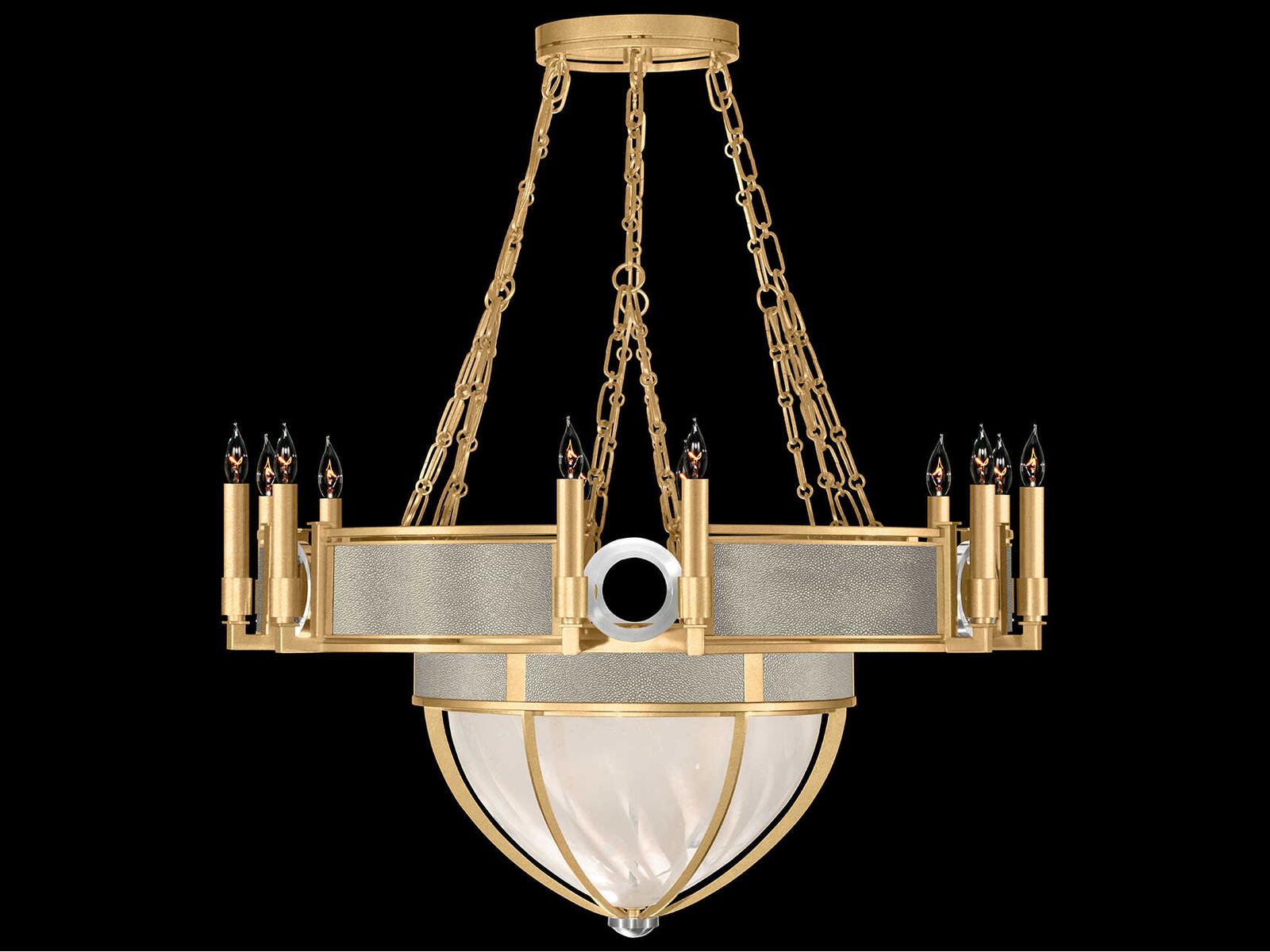 Fine Art Handcrafted Lighting Mirage 15-Light Gold Leaf Traditional Chandelier