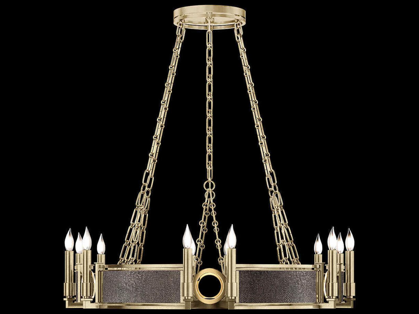 Fine Art Handcrafted Lighting 12-Light Mirage Round Chandelier in Soft Gold Leaf