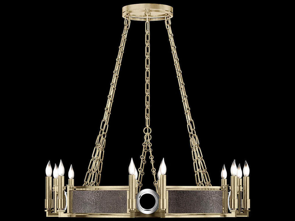 Fine Art Handcrafted Lighting 12-Light Mirage Round Chandelier in Soft Gold Leaf