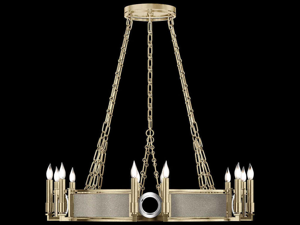 Fine Art Handcrafted Lighting 12-Light Mirage Round Chandelier in Soft Gold Leaf