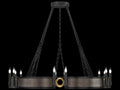 Fine Art Handcrafted Lighting 12-Light Mirage Black Iron Traditional Chandelier