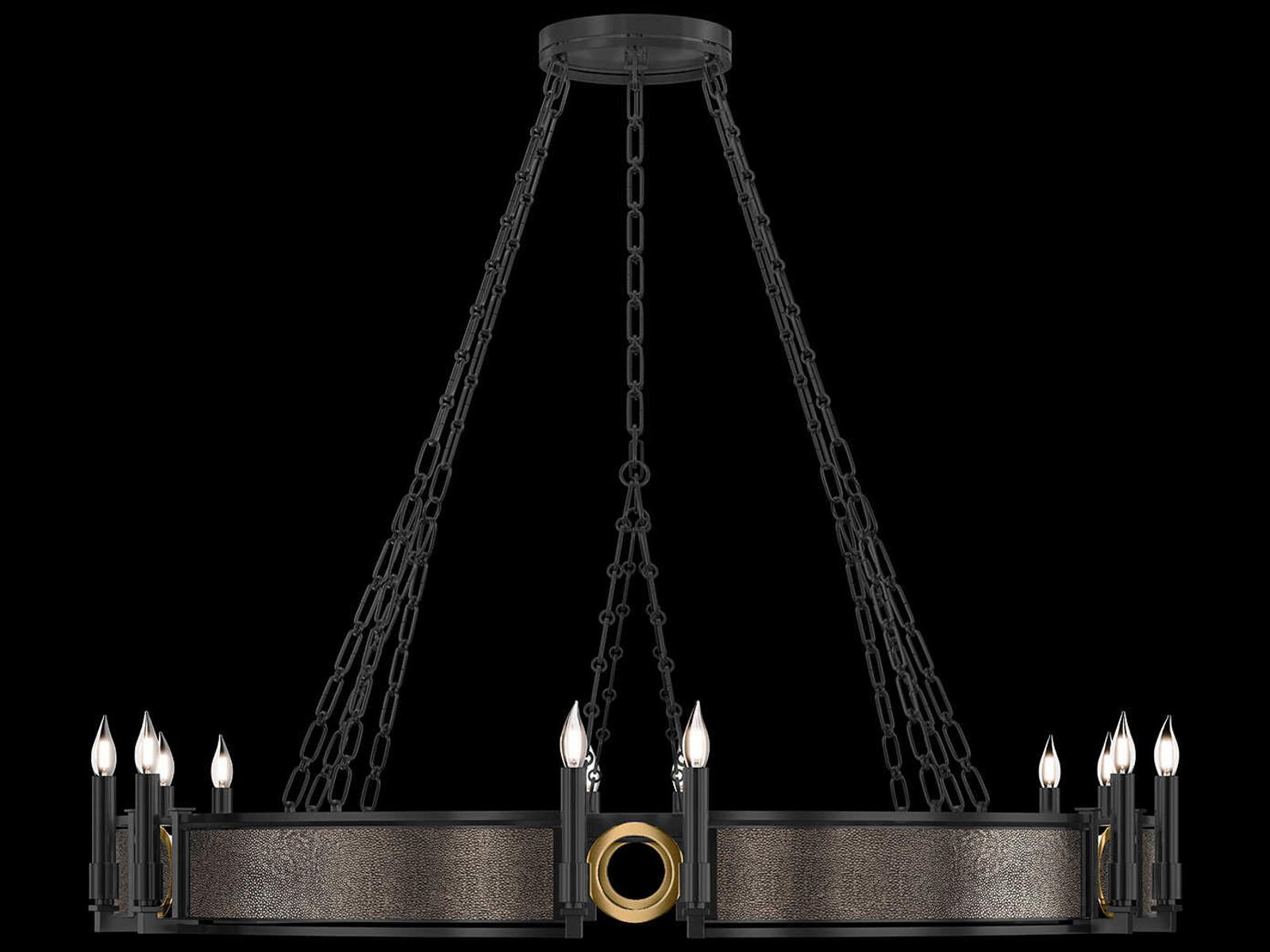 Fine Art Handcrafted Lighting 12-Light Mirage Black Iron Traditional Chandelier