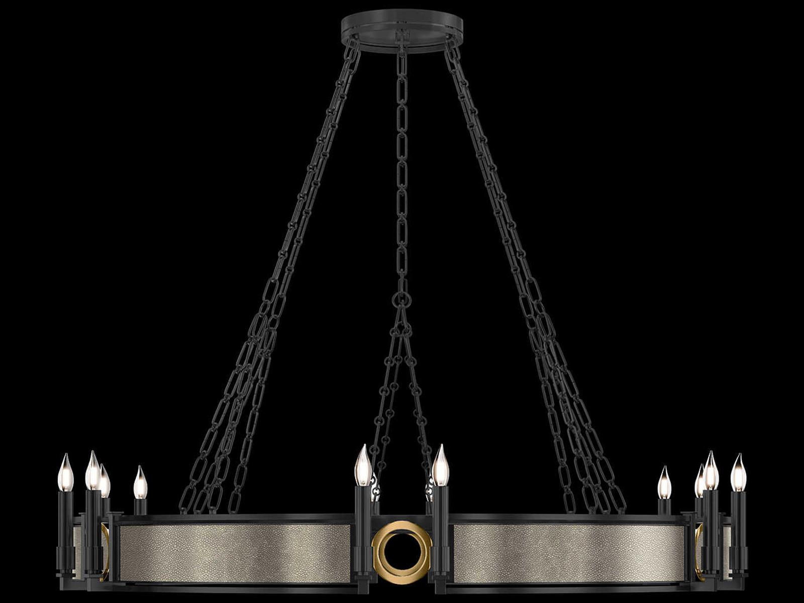 Fine Art Handcrafted Lighting 12-Light Mirage Black Iron Traditional Chandelier