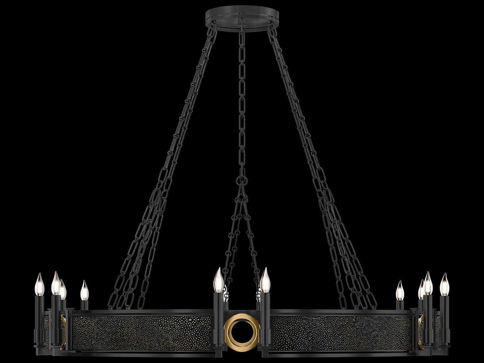 Fine Art Handcrafted Lighting 12-Light Mirage Black Iron Traditional Chandelier