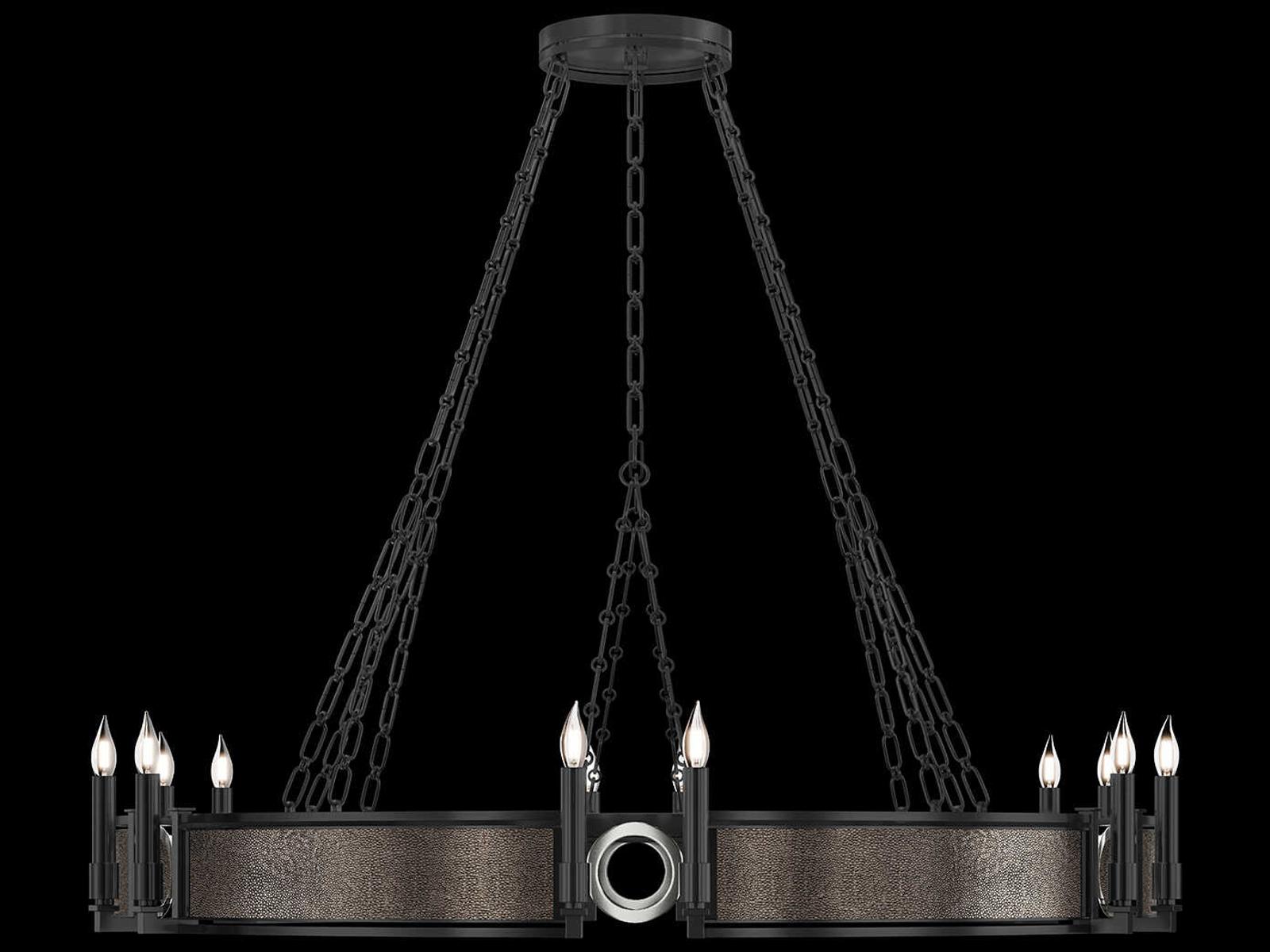 Fine Art Handcrafted Lighting 12-Light Mirage Black Iron Traditional Chandelier
