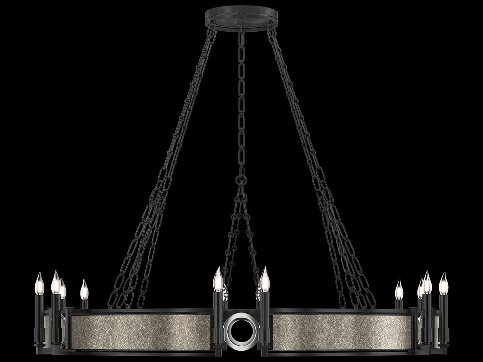 Fine Art Handcrafted Lighting 12-Light Mirage Black Iron Traditional Chandelier