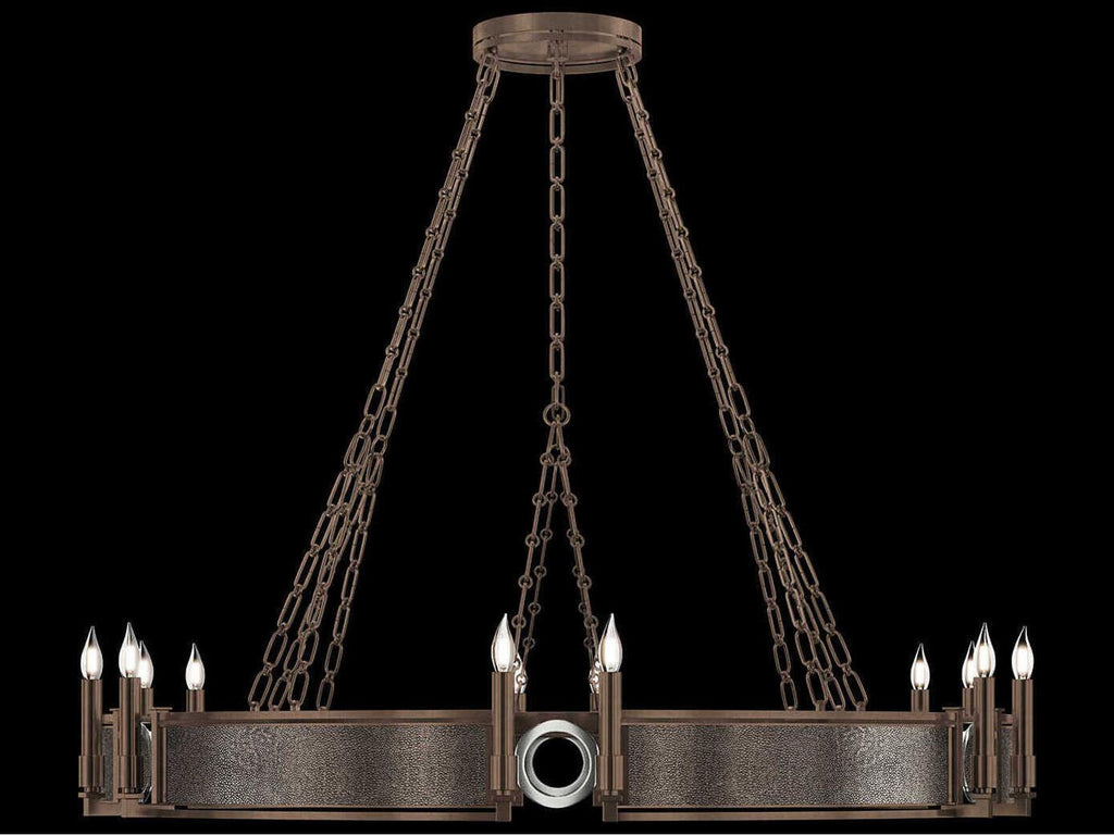 Fine Art Handcrafted Lighting 12-Light Mirage Round Chandelier in Bronze