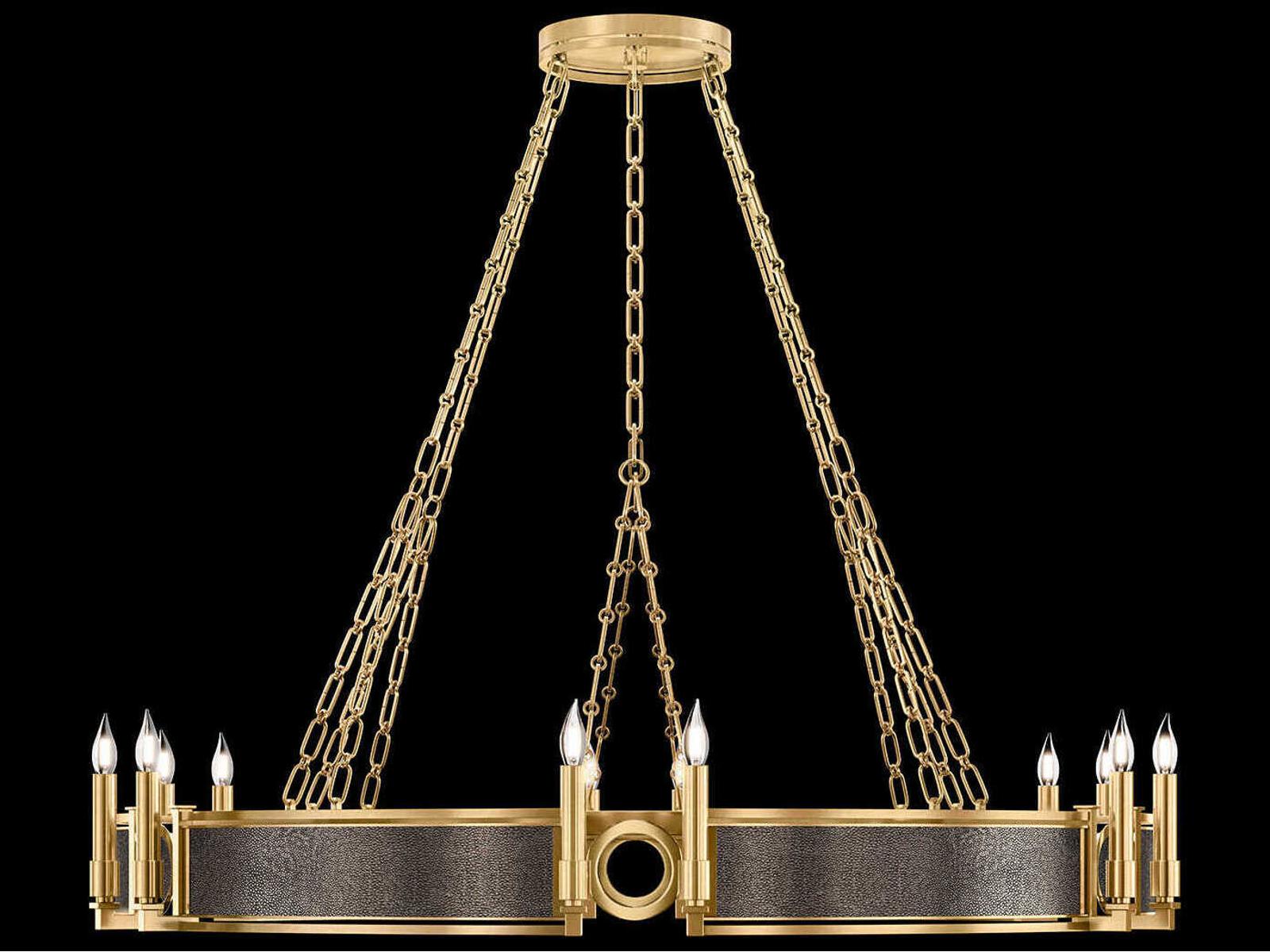 Fine Art Handcrafted Lighting Mirage 12-Light Gold Leaf Traditional Candelabra Chandelier