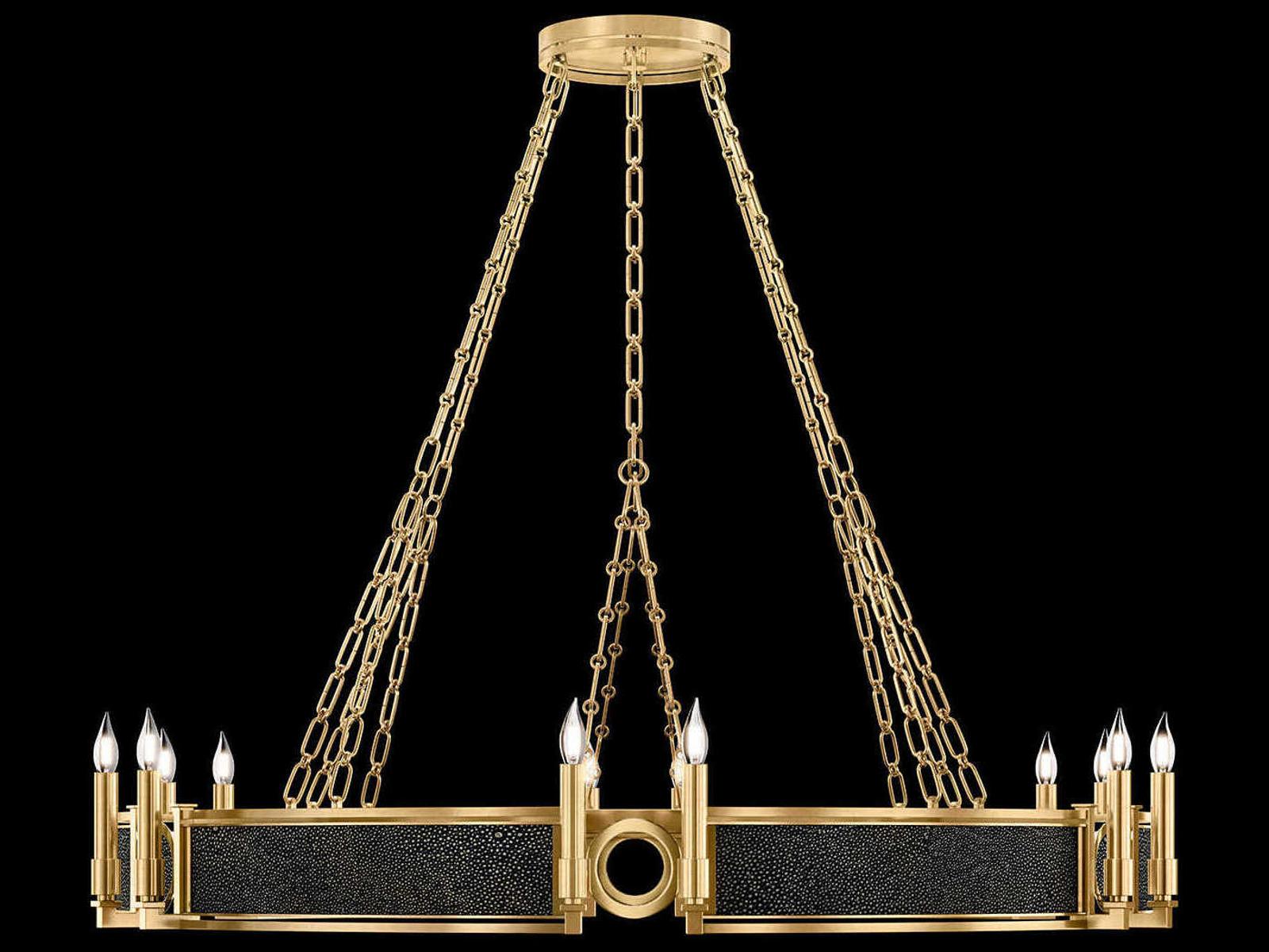 Fine Art Handcrafted Lighting Mirage 12-Light Gold Leaf Traditional Candelabra Chandelier