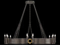 Fine Art Handcrafted Lighting Mirage 12-Light Midnight Steel Traditional Candelabra Round Chandelier