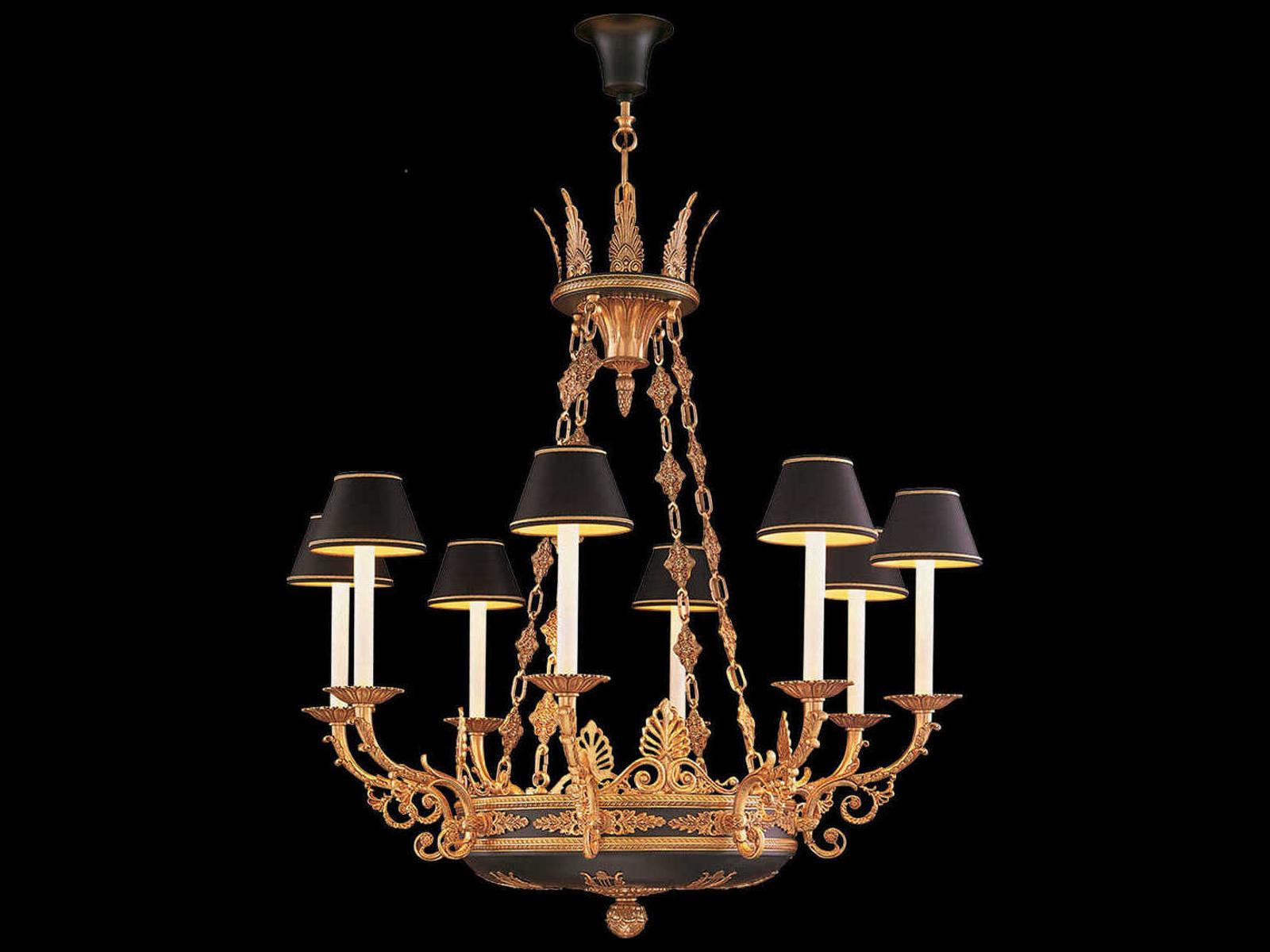 Fine Art Handcrafted Lighting Mariner Luxury 8-Light French Gold Traditional Chandelier