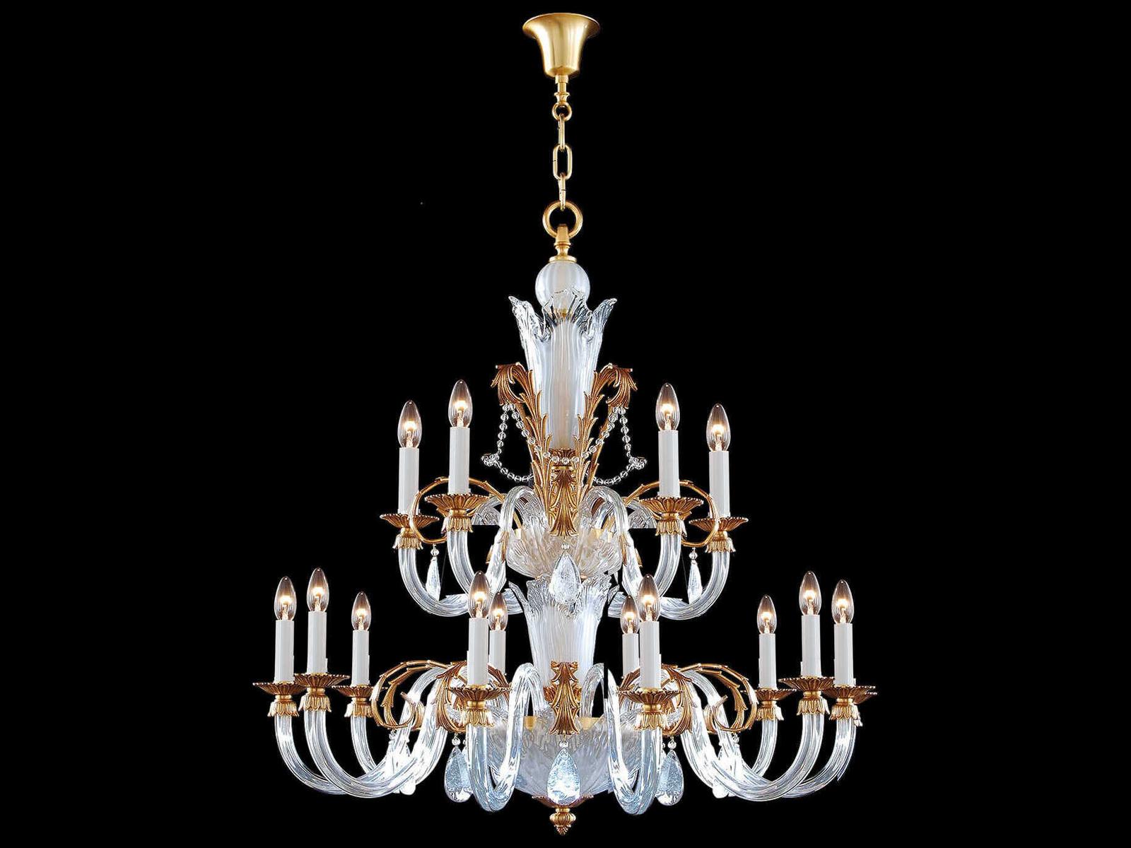 Fine Art Handcrafted Lighting 15-Light Mariner Luxury Chandelier in French Gold and White