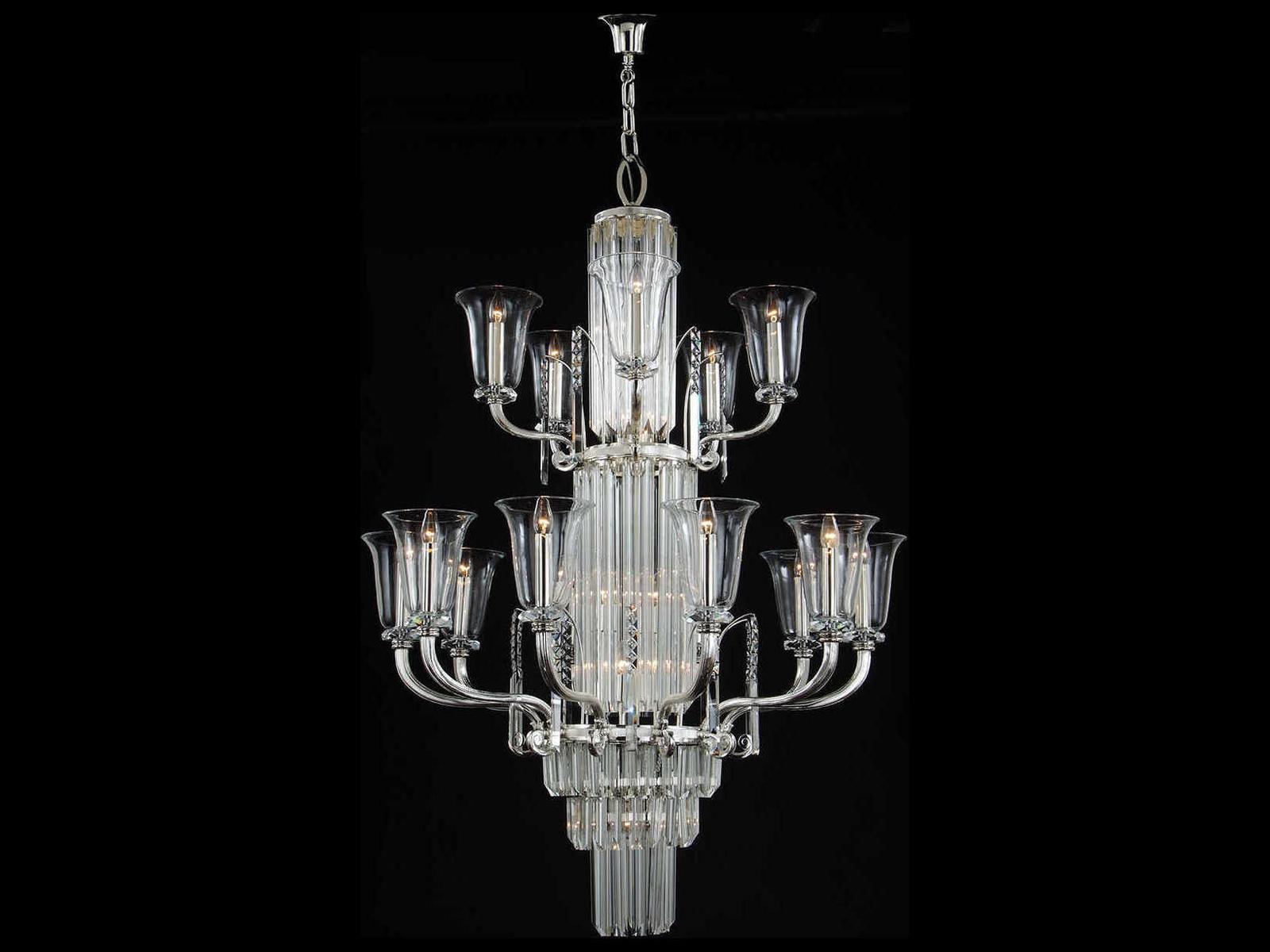 Fine Art Handcrafted Lighting 26-Light Mariner Luxury Chandelier in Polished Silver
