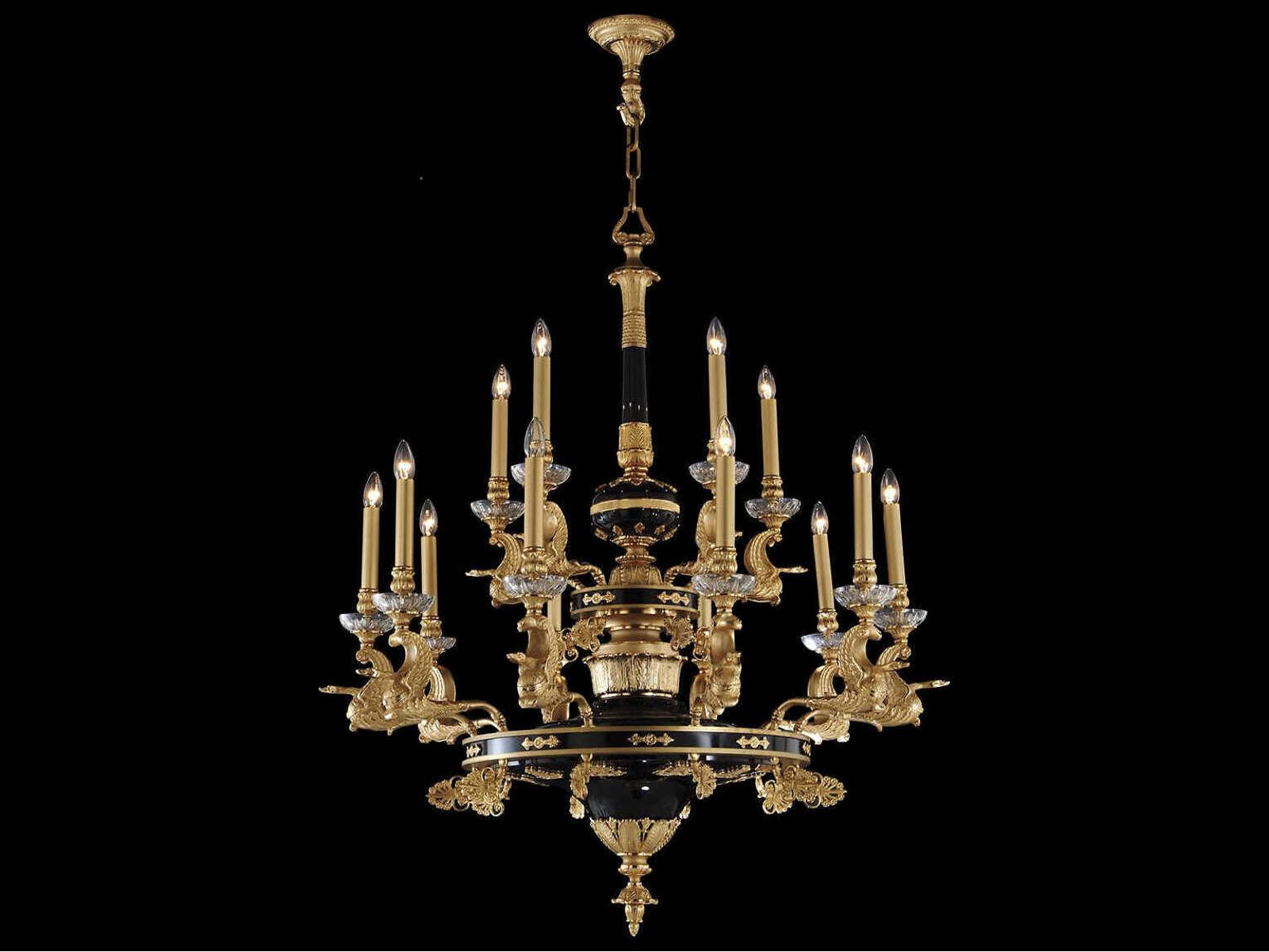 Fine Art Handcrafted Lighting 15-Light Mariner Luxury Candelabra Chandelier in French Gold