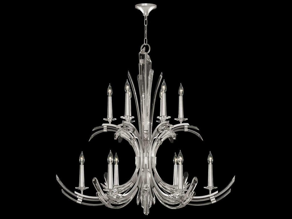 Fine Art Handcrafted Lighting 12-Light Trevi Candelabra Chandelier with Crystal Accents