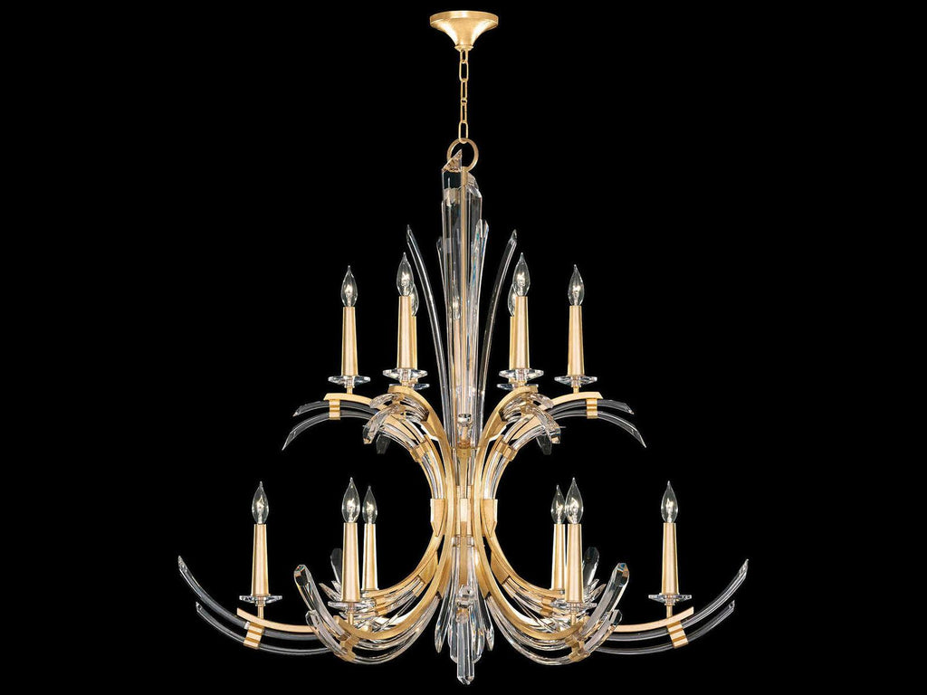 Fine Art Handcrafted Lighting 12-Light Trevi Candelabra Chandelier with Crystal Accents