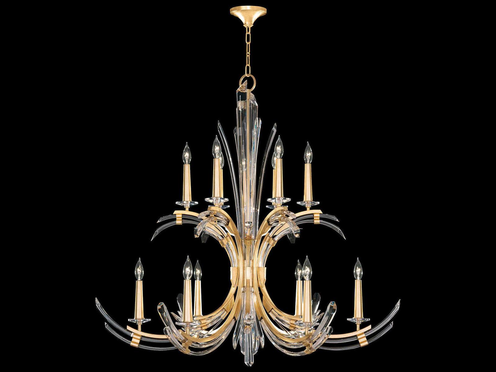 Fine Art Handcrafted Lighting 12-Light Trevi Candelabra Chandelier with Crystal Accents