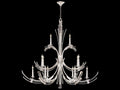 Fine Art Handcrafted Lighting Trevi 15-Light Candelabra Chandelier with Hand-Carved Crystals