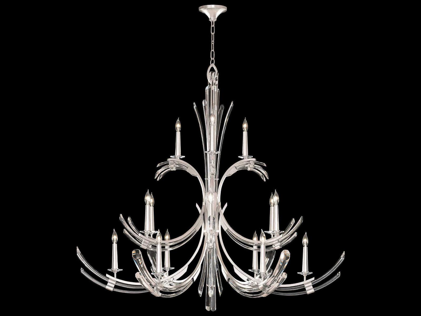 Fine Art Handcrafted Lighting Trevi 15-Light Candelabra Chandelier with Hand-Carved Crystals